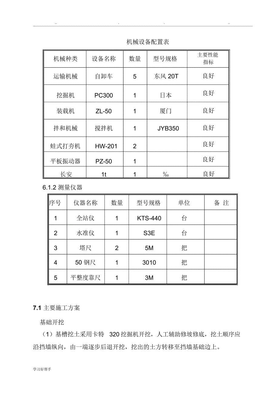 浆砌毛石挡墙工程施工设计方案_第5页