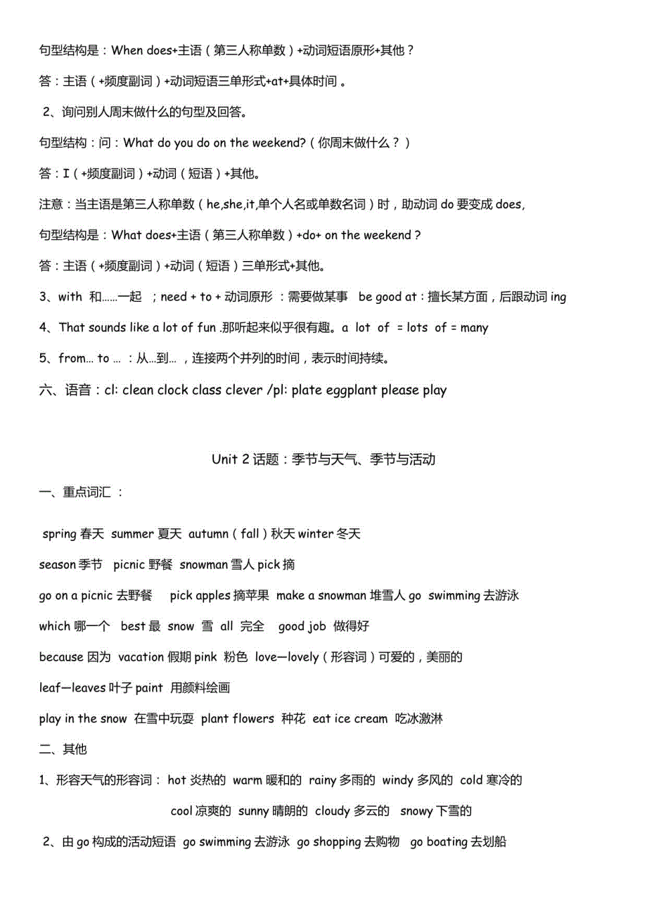 人教版（2023）pep英语五年级下册知识点总结_第2页