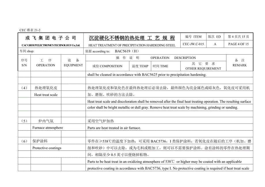 沉淀硬化不锈钢的热处理工艺规程_第4页