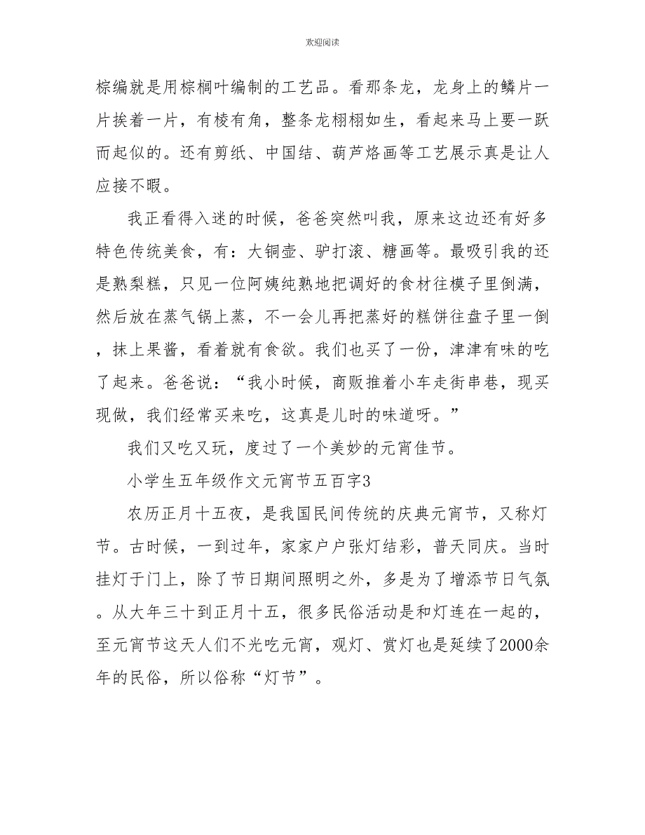 小学生五年级作文元宵节五百字范文_第3页