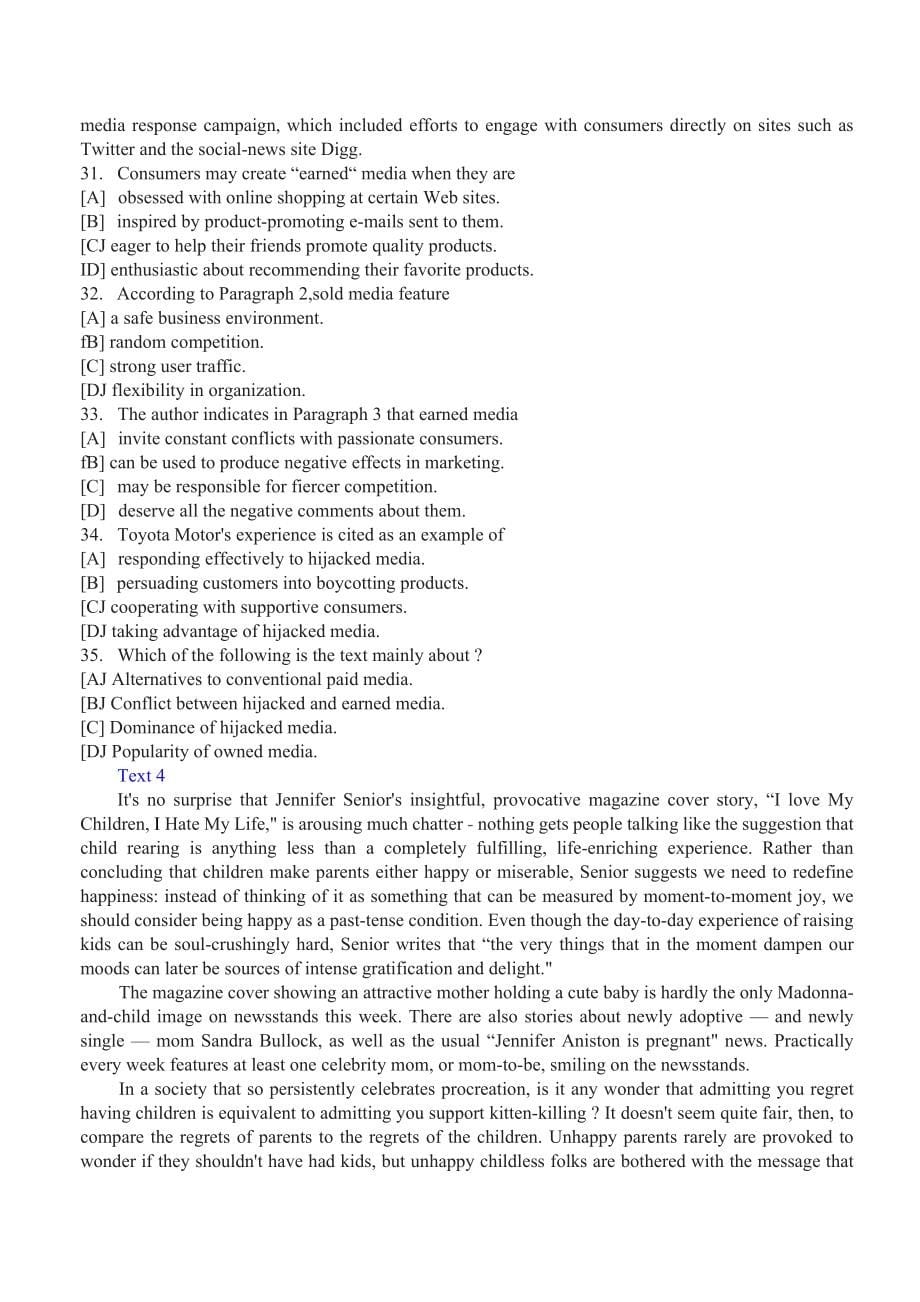 2000-2012年历年考研英语真题+完美打印版(2013考研英语）_第5页