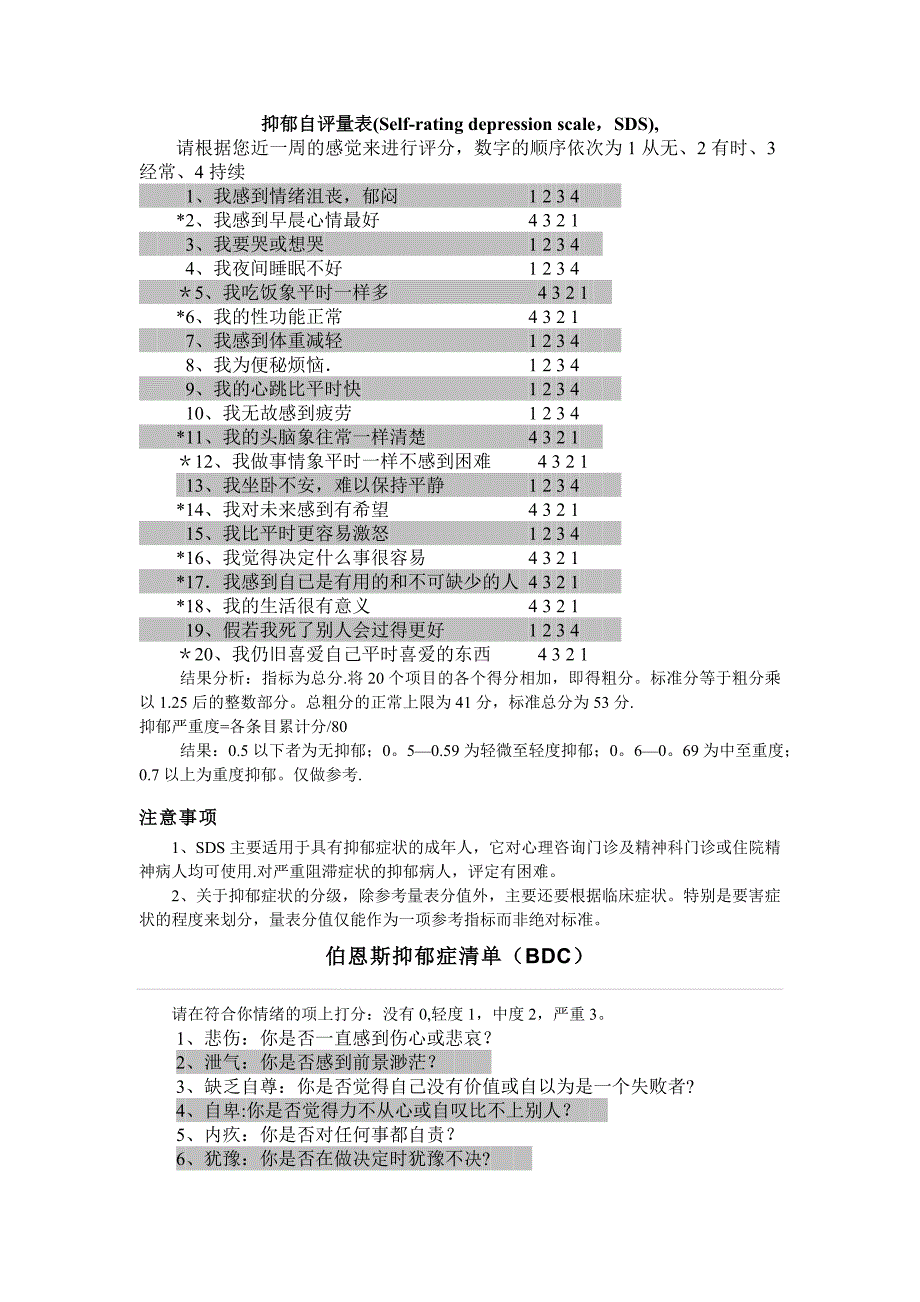 抑郁评分表大全14596_第1页