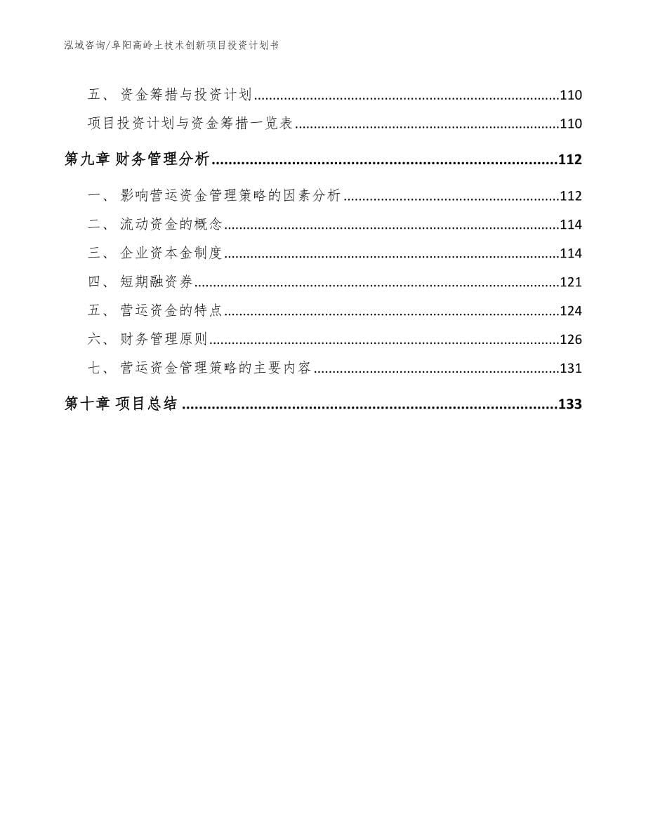 阜阳高岭土技术创新项目投资计划书范文模板_第5页