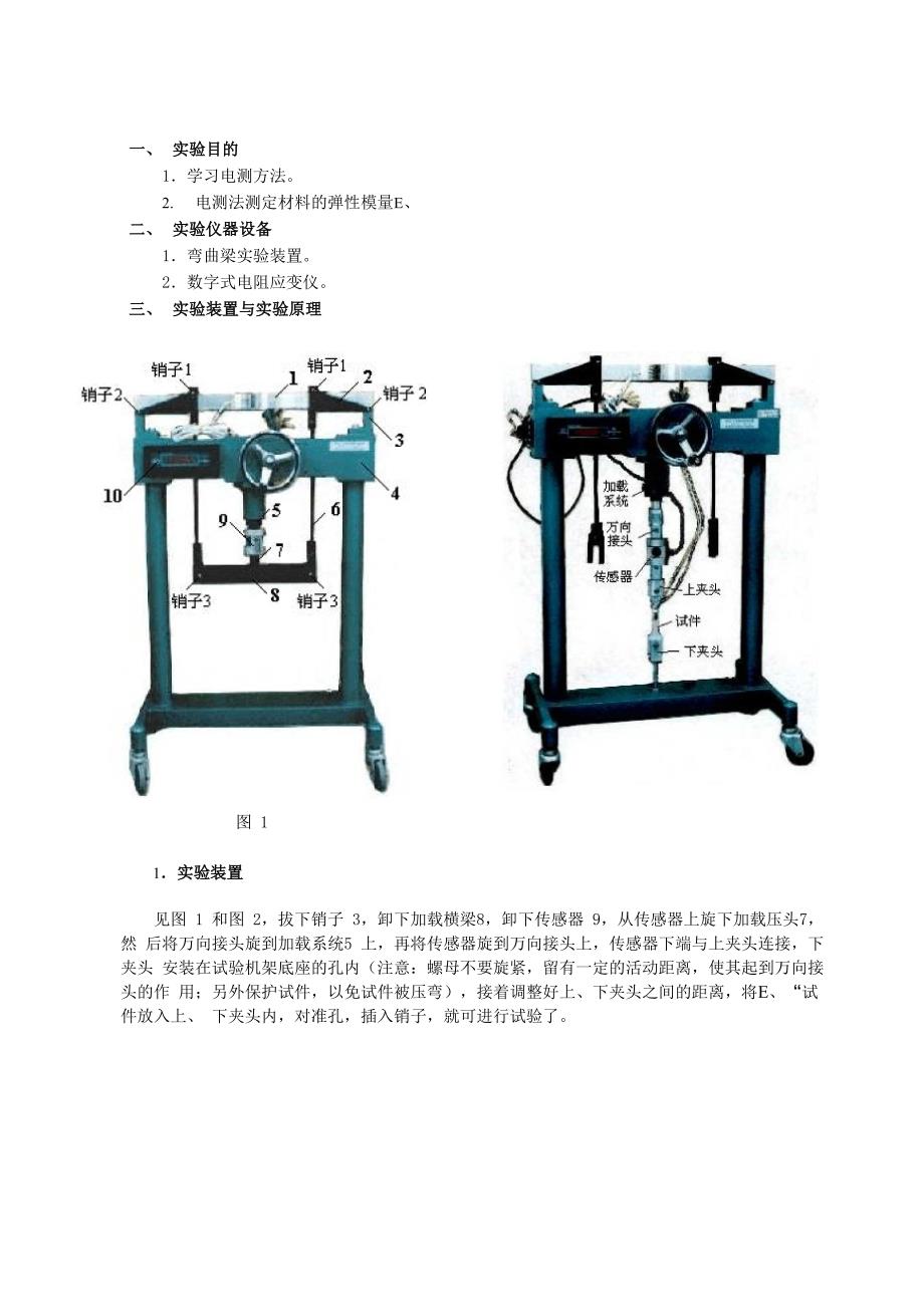 实验一、电测法测定材料弹性模量E、μ_第1页