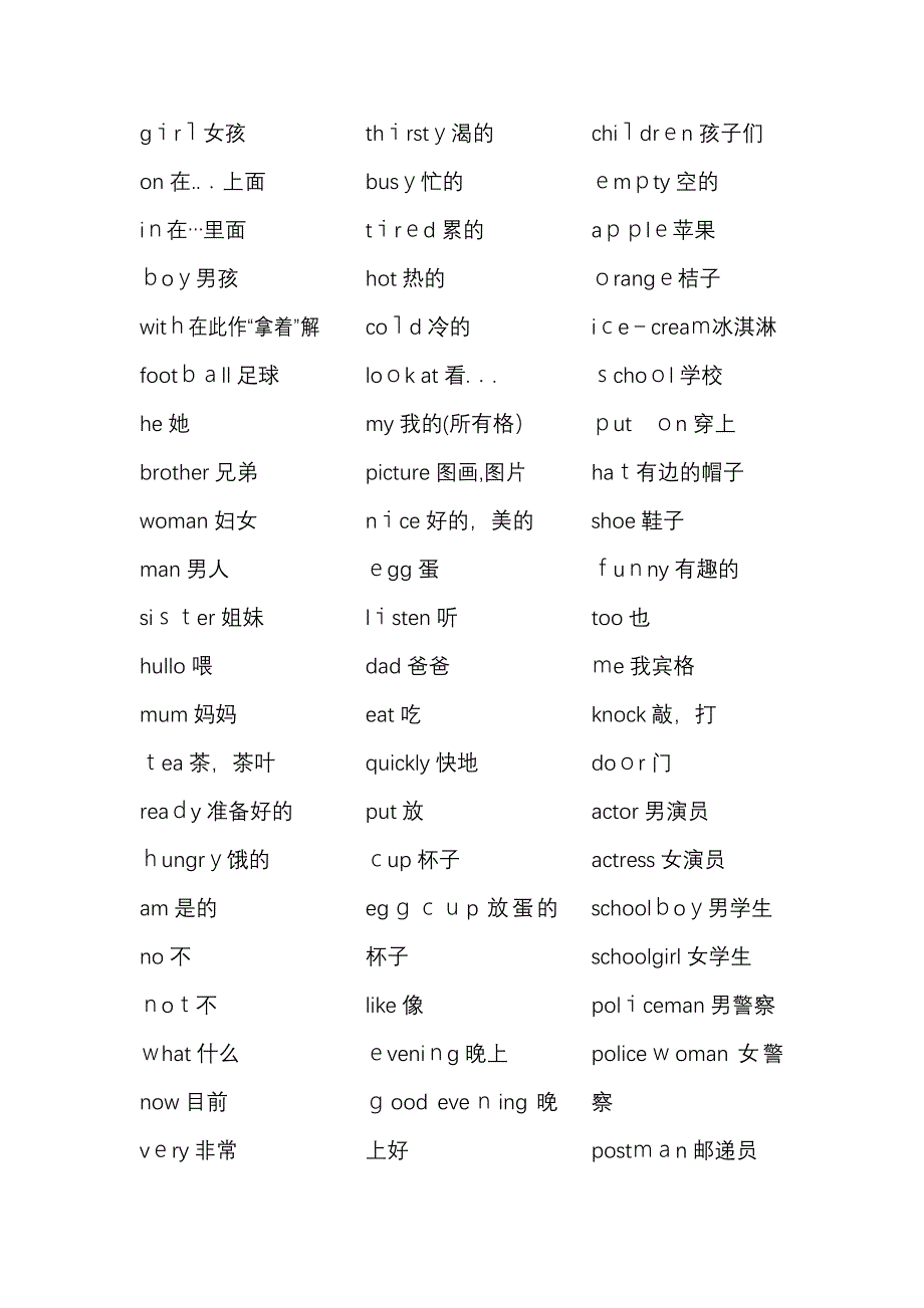 3L英语(看听学)第一册单词大全_第2页