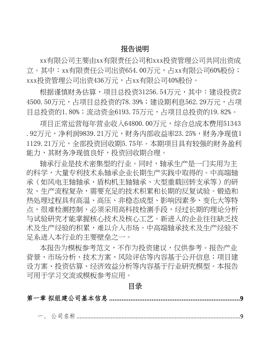 西宁关于成立回转支承公司可行性研究报告(DOC 93页)_第2页