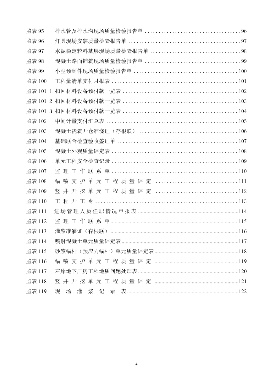 地下厂房工程监理及施工单位常用表格_第4页