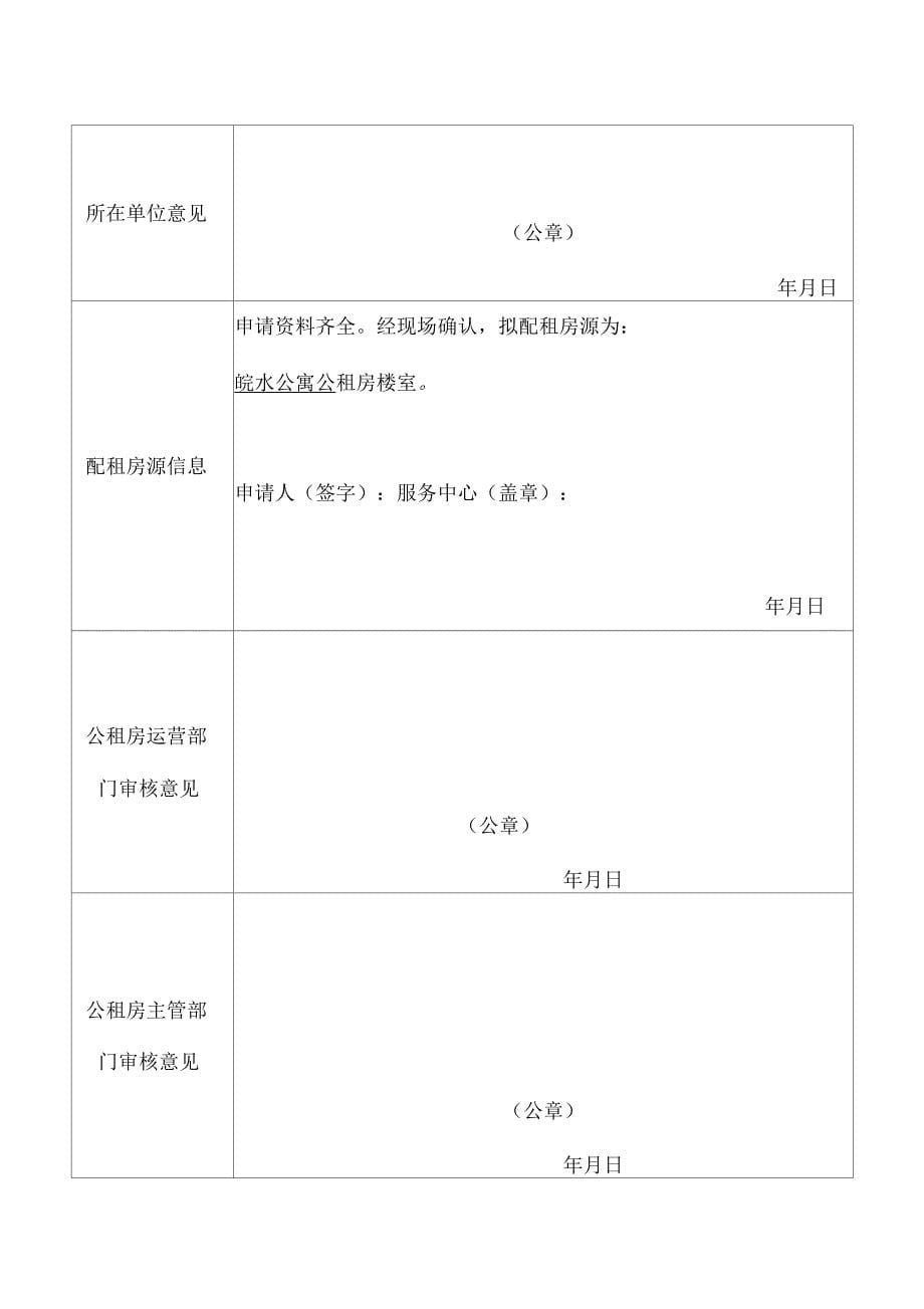 合肥高新区公共租赁住房申请书_第5页