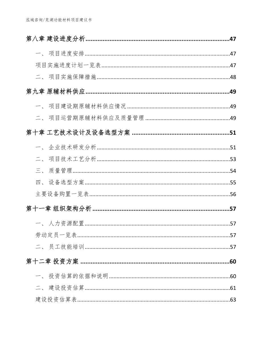 芜湖功能材料项目建议书（模板范本）_第5页