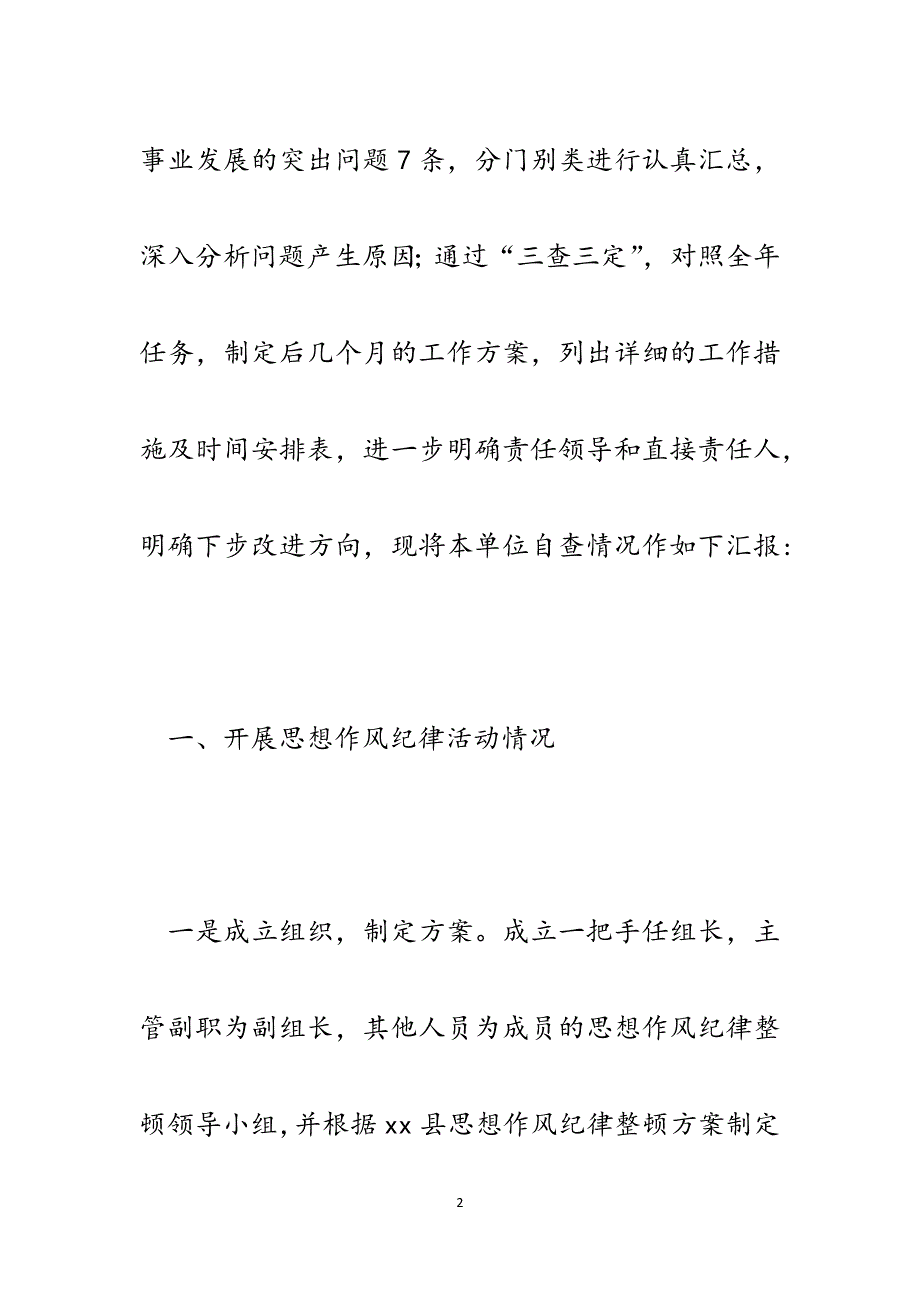 某县妇联思想作风纪律整顿工作自查报告.docx_第2页