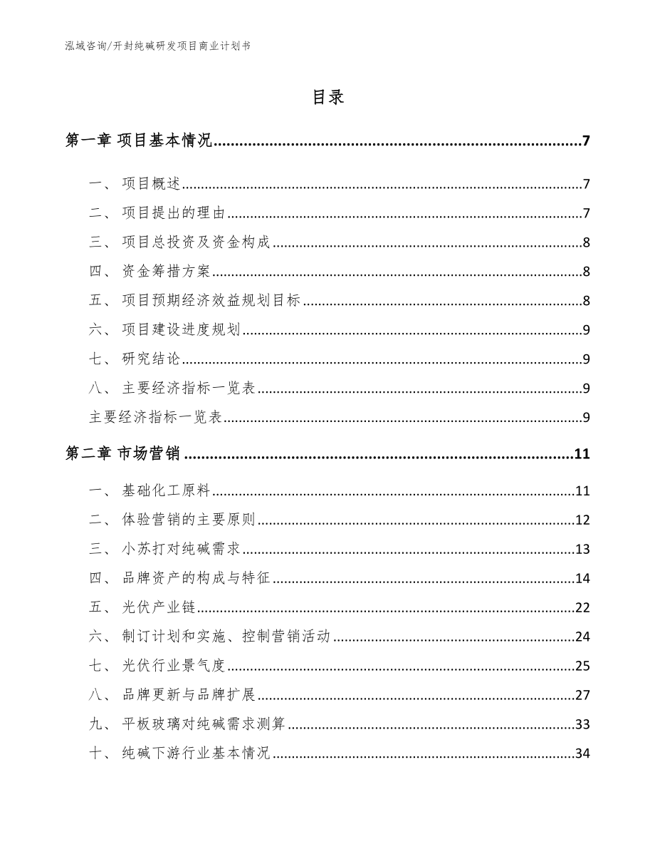 开封纯碱研发项目商业计划书_第1页