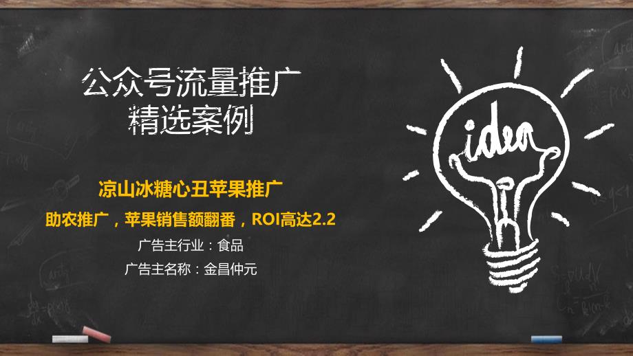 商业计划书和可行性报告 公众号流量推广案例食品凉山冰糖心丑苹果推广_第1页