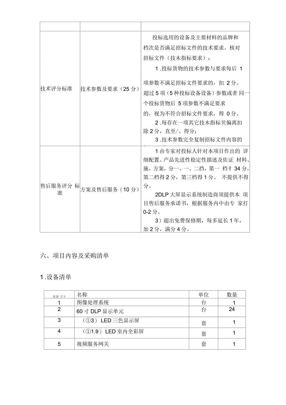 鹤壁市高清DLP电子屏设备采购项目需求_第5页