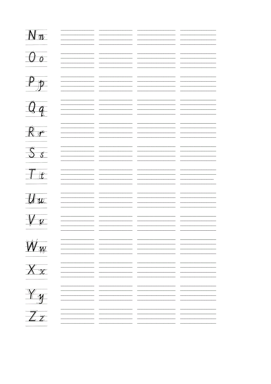 26个英文字母书写字帖(自己整理)_第3页