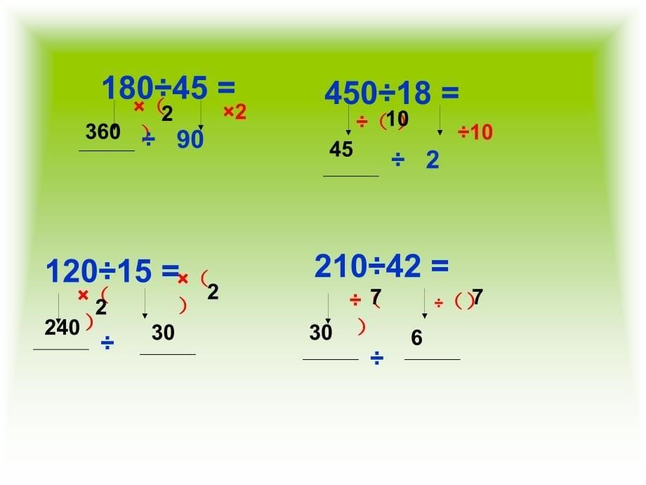 88页例9例10数学四年级上册商的变化规律课件_第5页