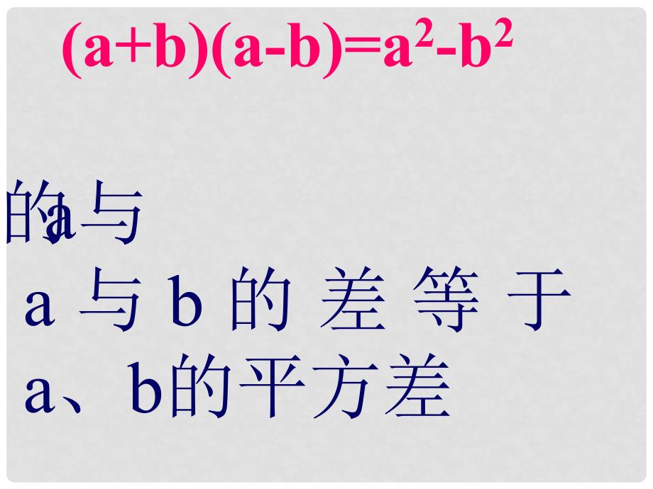 云南省西盟佤族自治县第一中学八年级数学上册 15.3.1 平方差公式（1）课件 人教新课标版_第4页