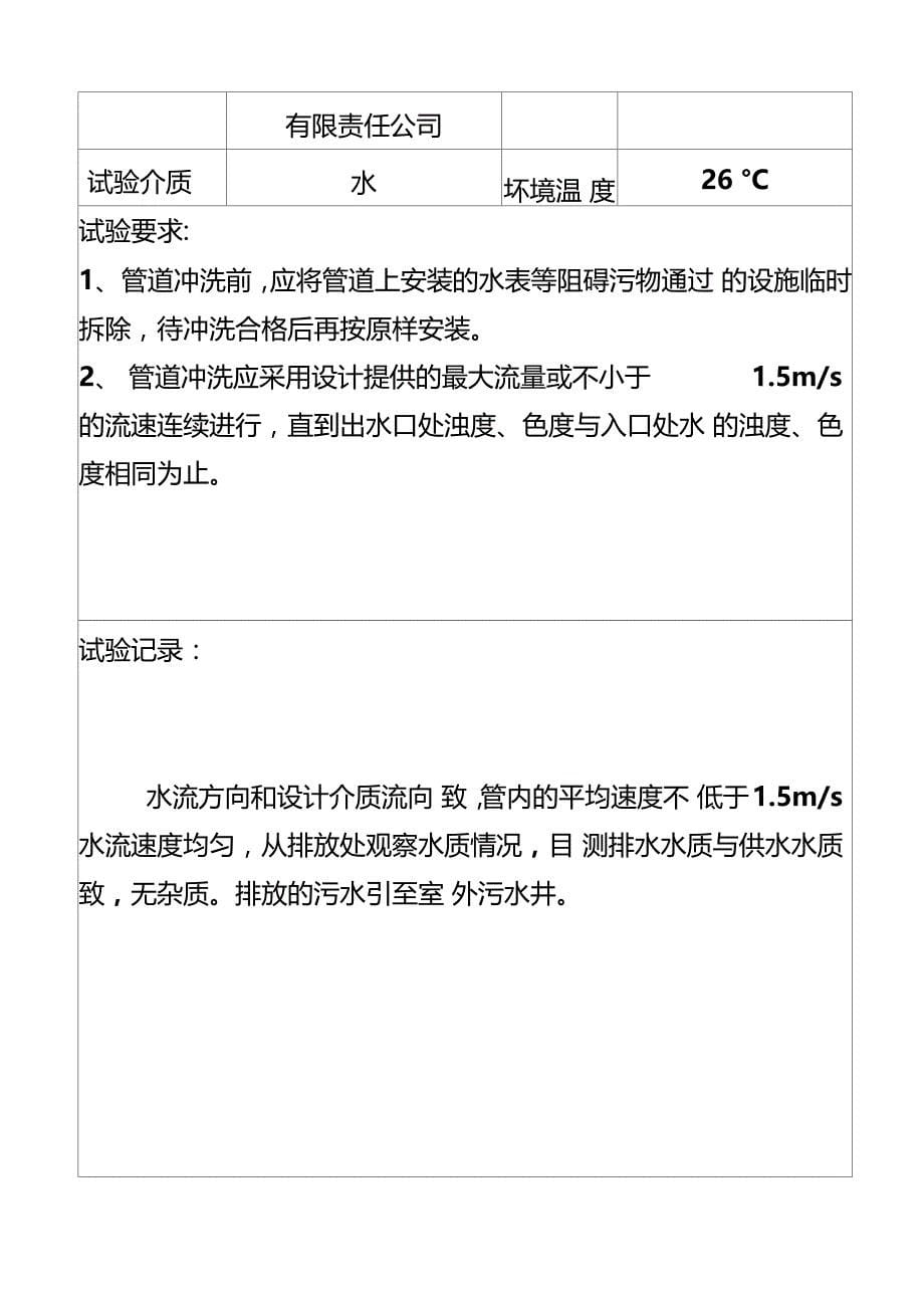 室外给水系统打压试验记录和清洗记录_第5页