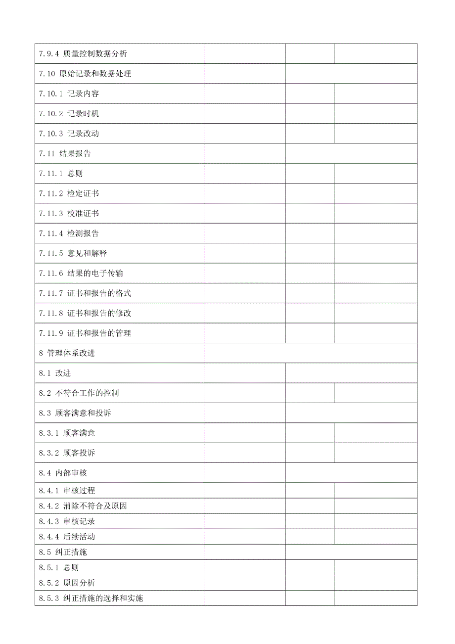 考核规范要求与管理体系文件对照检查表_第4页