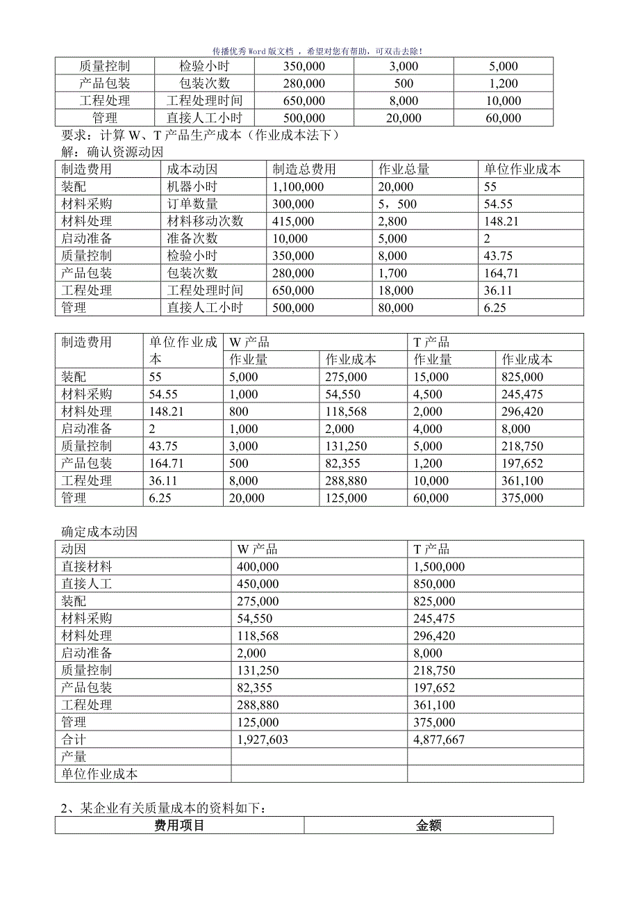 成本管理作业卷子Word版_第3页