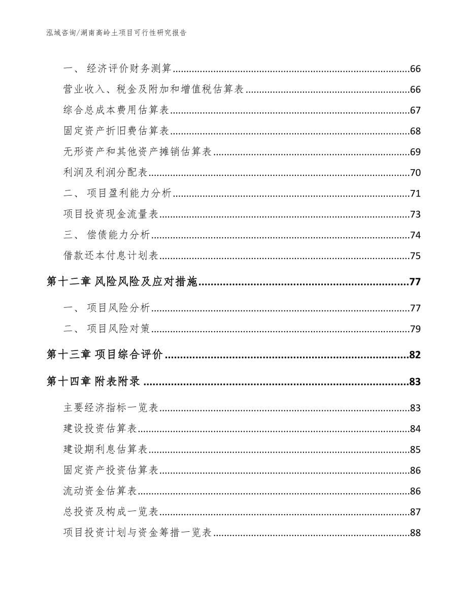 湖南高岭土项目可行性研究报告范文_第5页