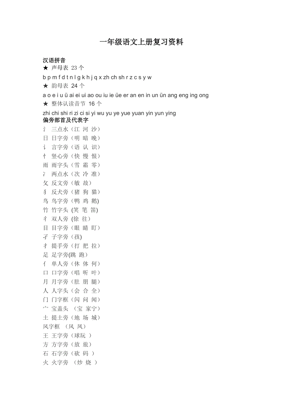 一年级语文上册复习资料.doc_第1页