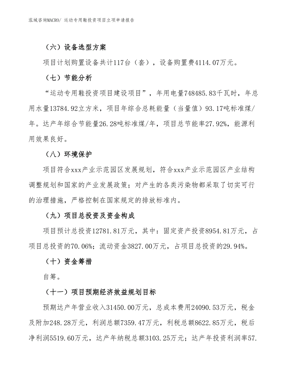 运动专用鞋投资项目立项申请报告_第3页