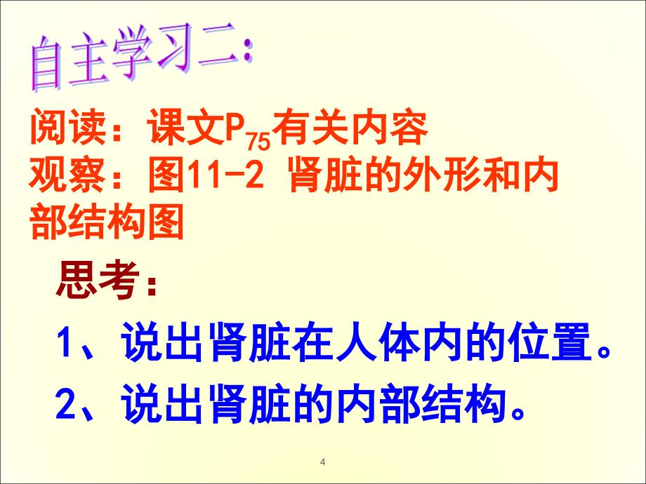 七年级生物下册第十一章第一节人体泌尿系统的组成苏教版ppt课件_第4页