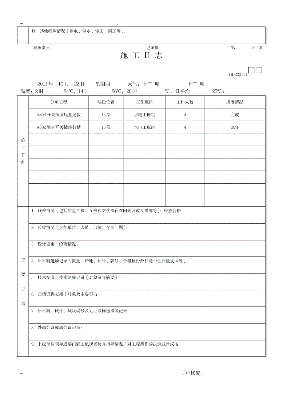 建筑施工日志模板_建筑-安全文明施工_第3页