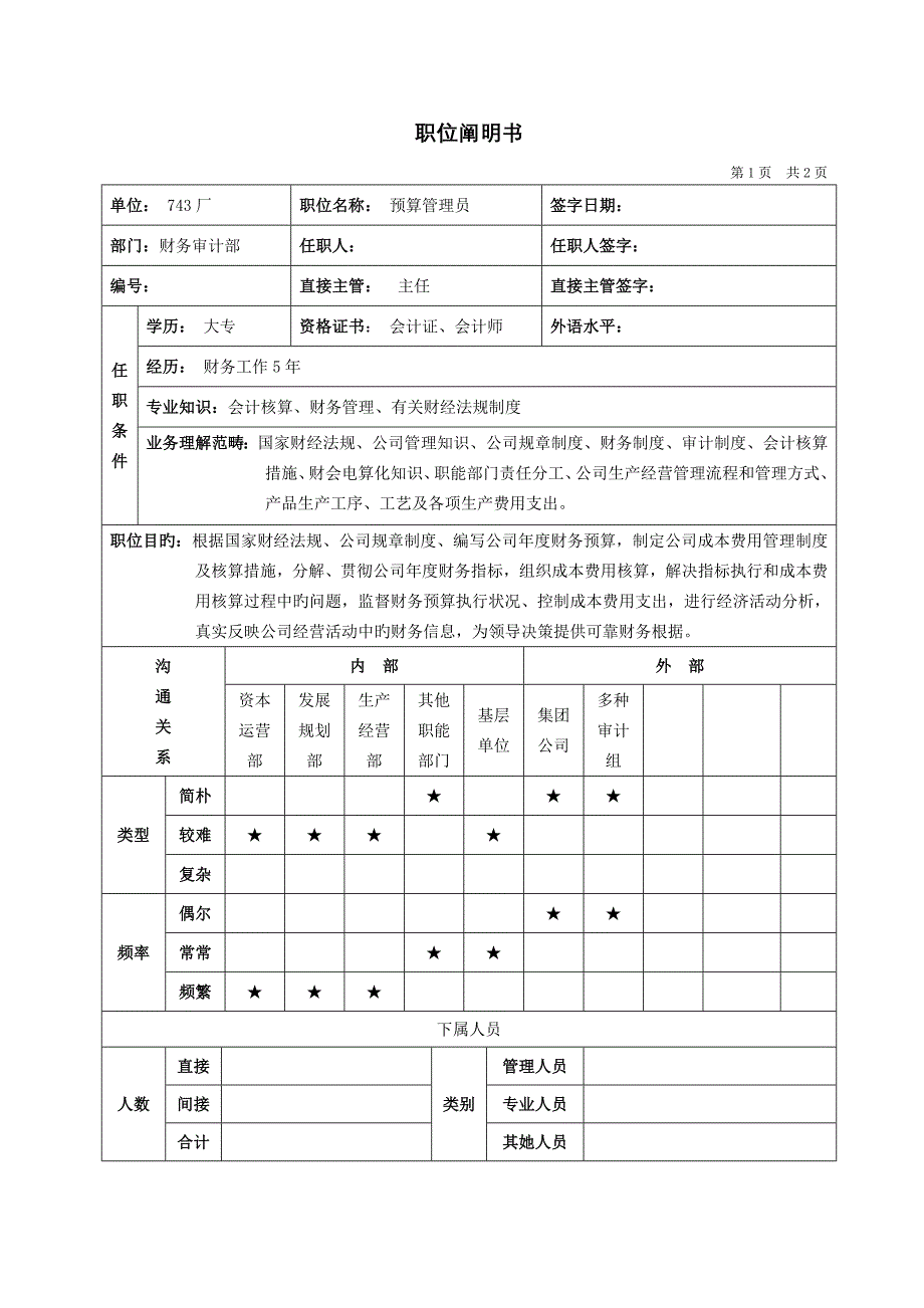 设备公司典型职位专项说明书(12)_第1页