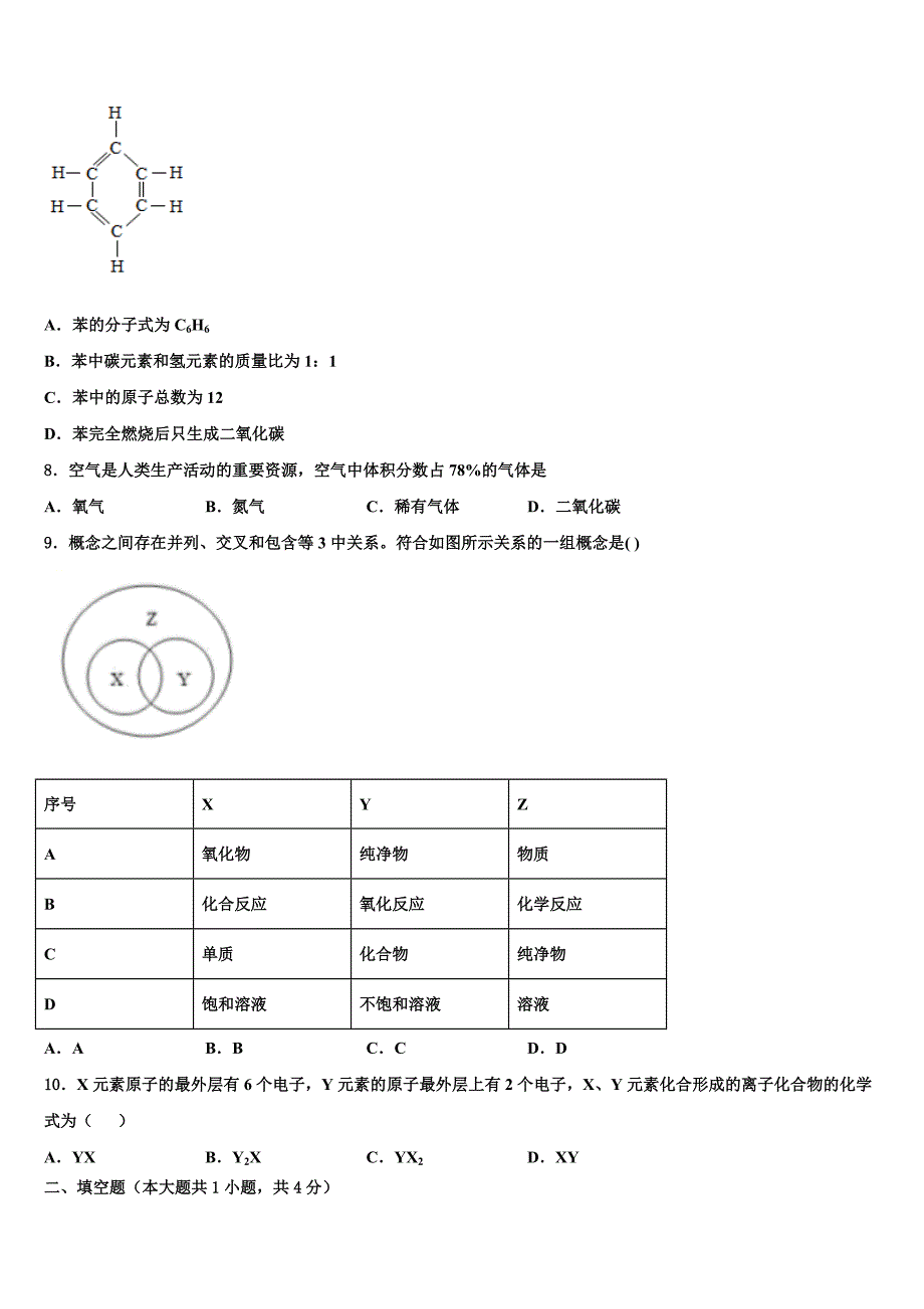 2023届福建省龙岩市化学九年级第一学期期末统考模拟试题含解析.doc_第2页