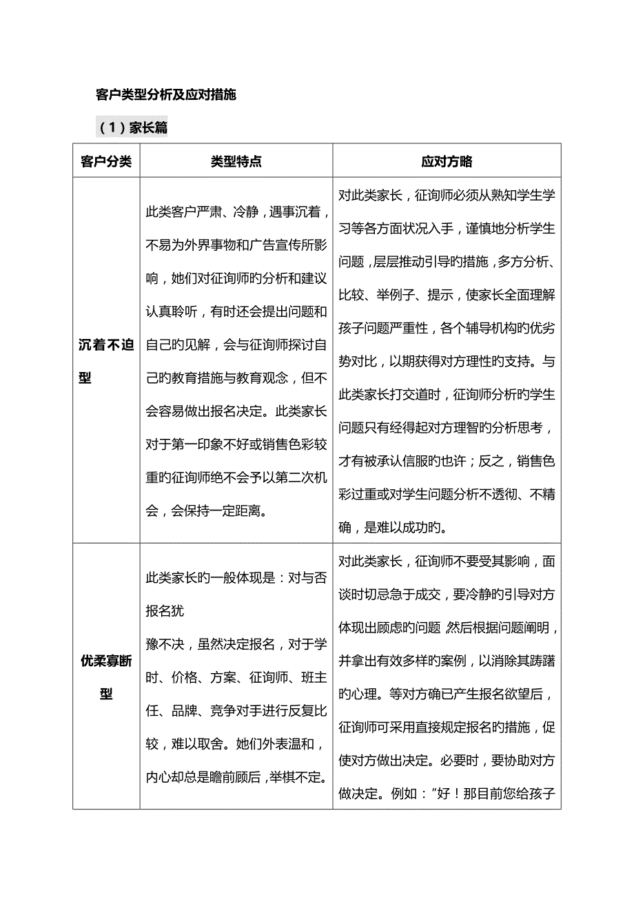 辅导机构家长类型分析及应对综合措施_第1页