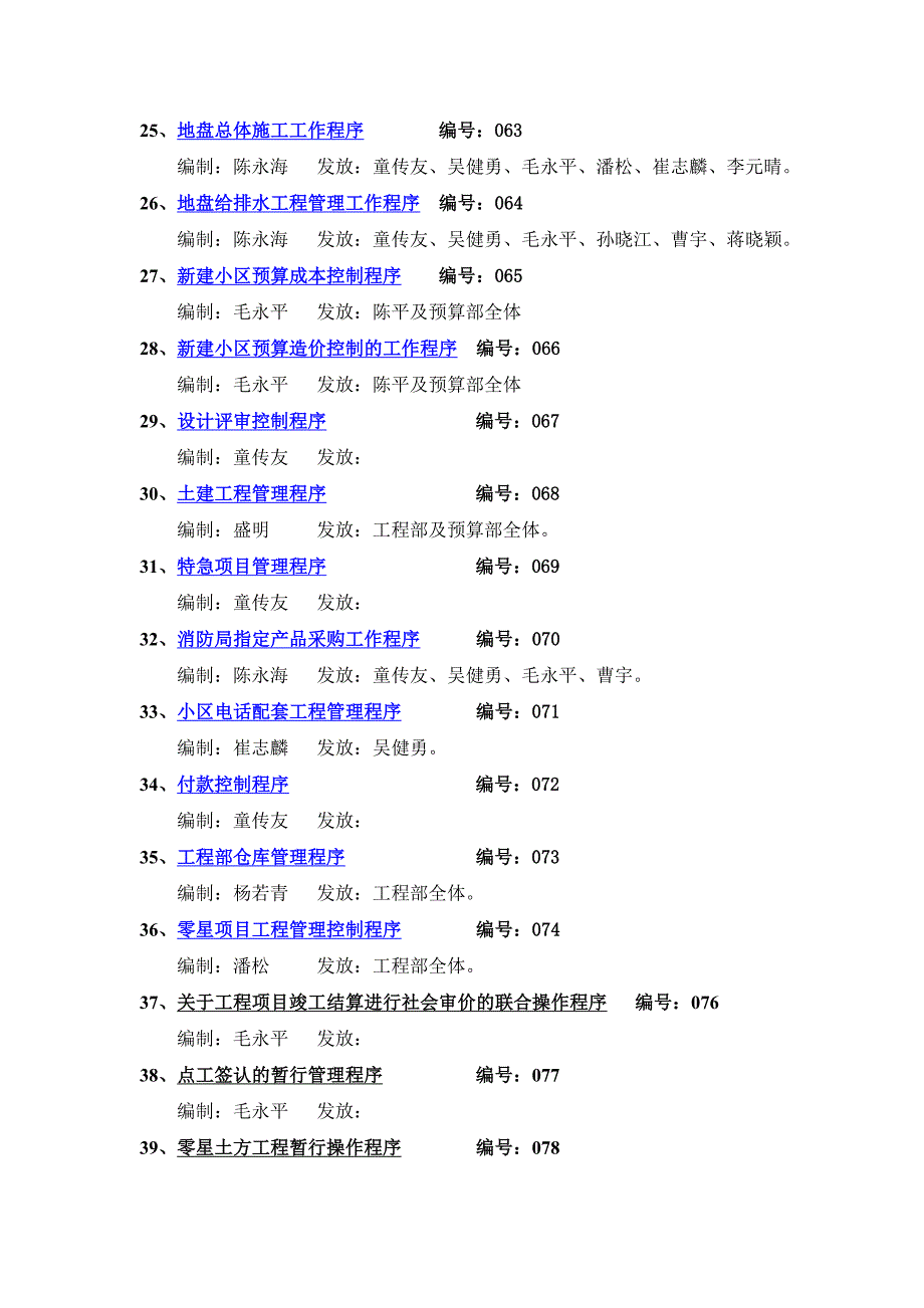 053 工程部标准工作程序文件目录_第3页