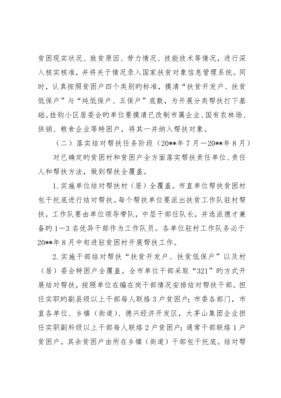 开展结对帮扶精准扶贫开实施方案_第3页