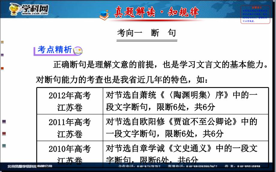 全程复习高考语文苏教版一轮复习配套课件：加考内容 文言文阅读168张ppt_第2页