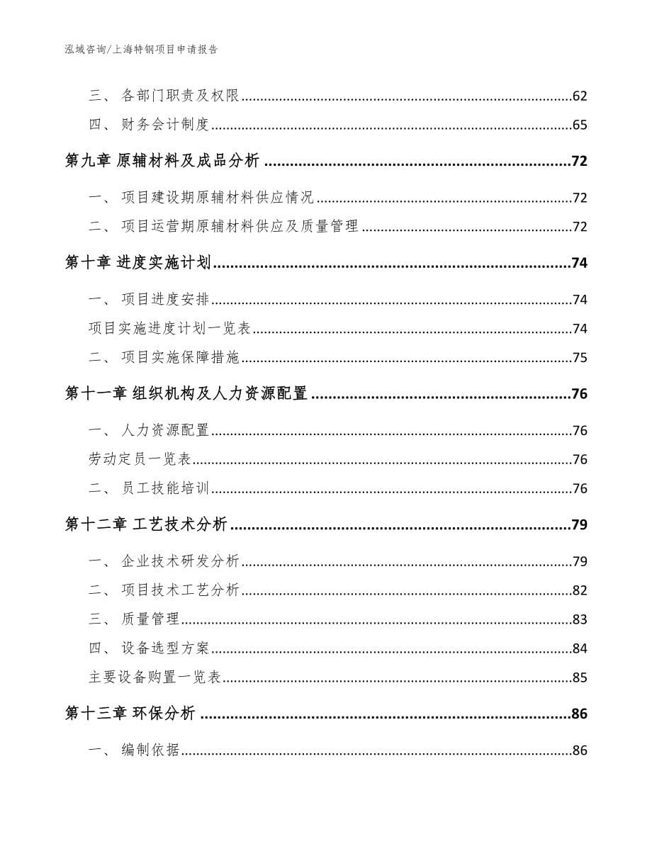 上海特钢项目申请报告_第5页