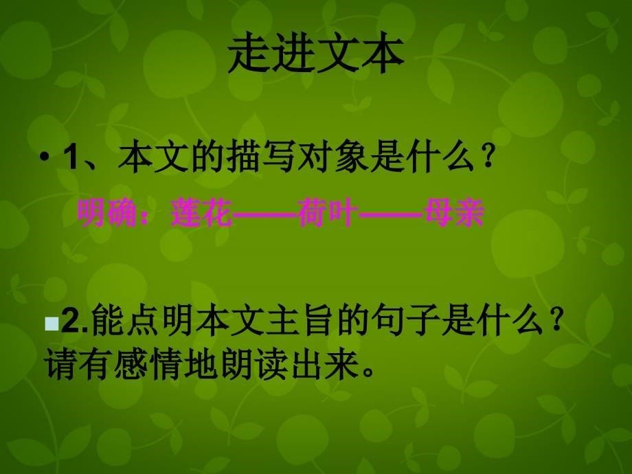 七年级语文上册4散文诗两首荷叶母亲课件新版新人教版_第5页