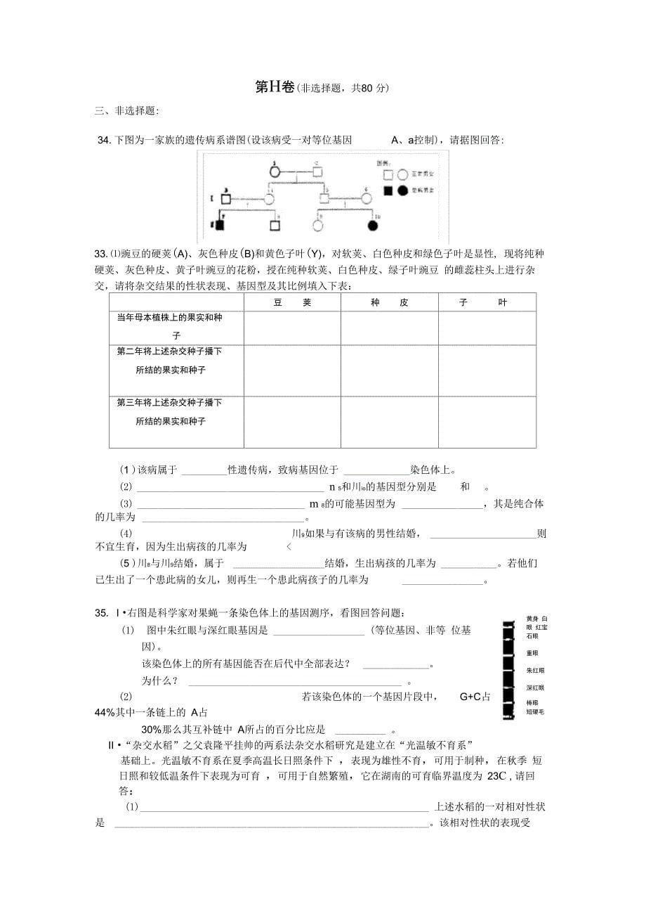 遗传的基本规律和伴性遗传_第5页