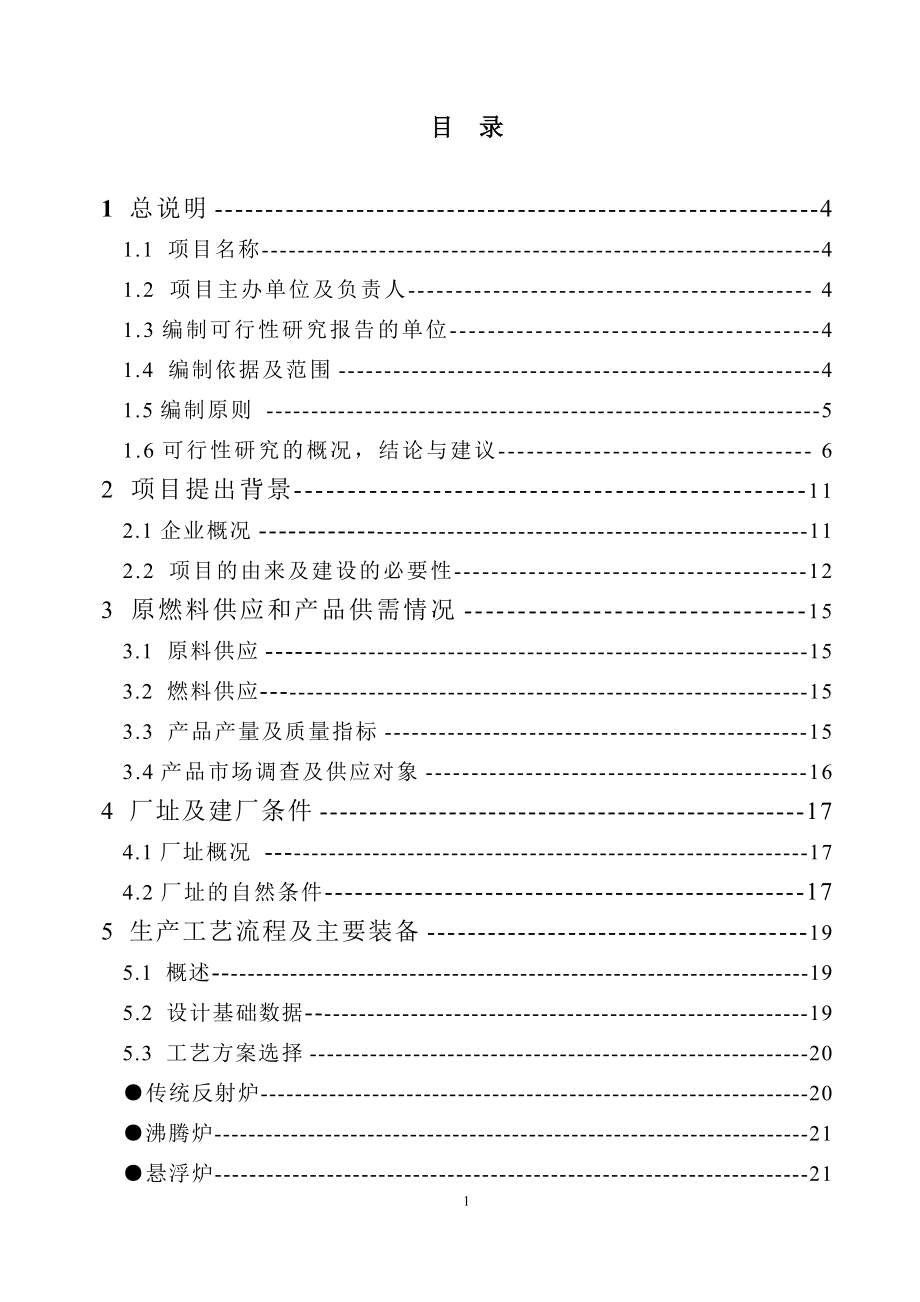 年产100000吨轻烧氧化镁反射窑节能减排改造项目可行性研究报告11181_第1页