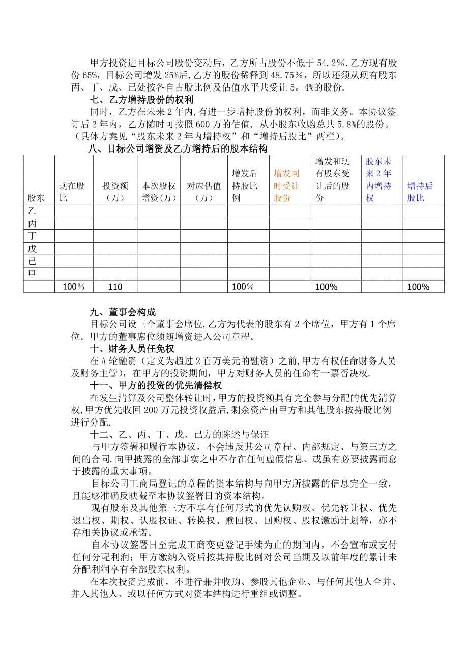 公司股权投资合作协议书_第5页