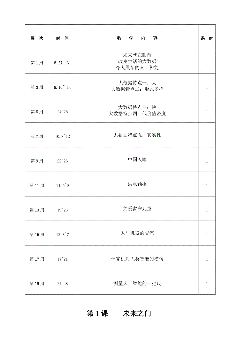 四年级上册人工智能与大数据教案_第2页