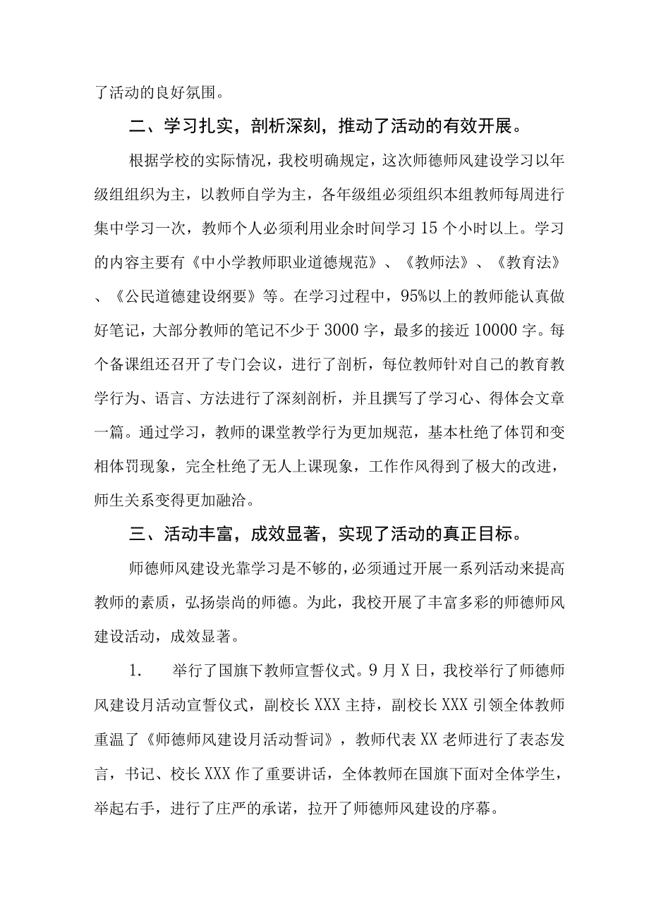 2022学校师德师风建设活动月总结_第2页