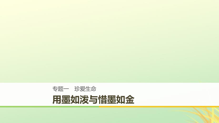 （全国通用版）2018-2019版高中语文 专题一 珍爱生命专题写作课件 苏教版必修2_第1页