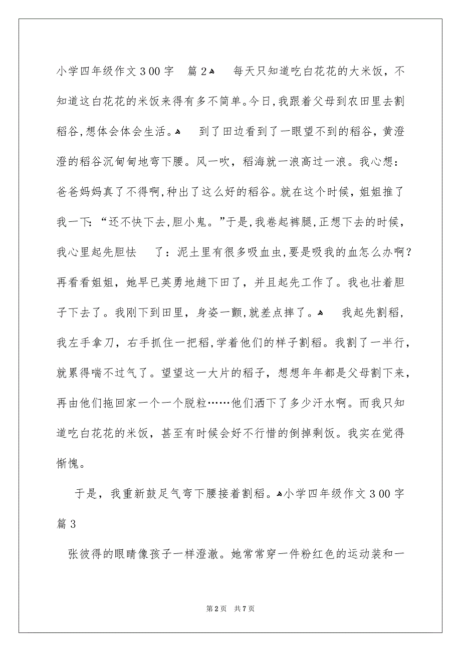 好用的小学四年级作文300字合集7篇_第2页