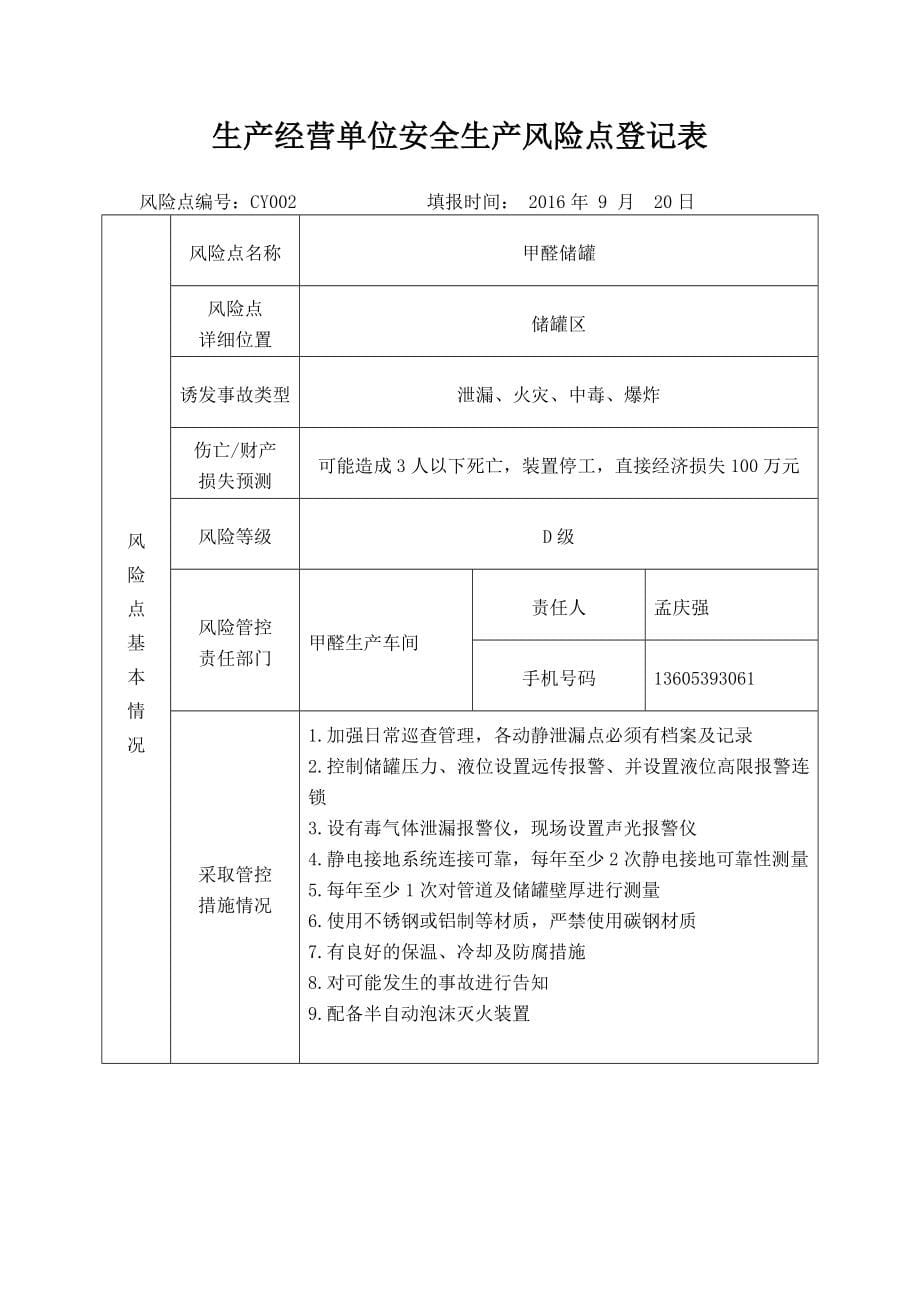 生产经营单位安全生产风险点名册_第5页