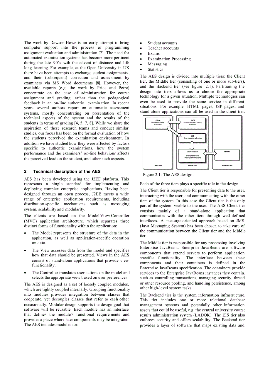 外文资料--Evaluation of an Authentic Examination System (AES)_第2页