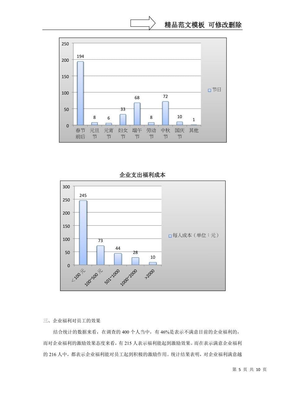 员工对企业福利的满意度调查报告和分析_第5页