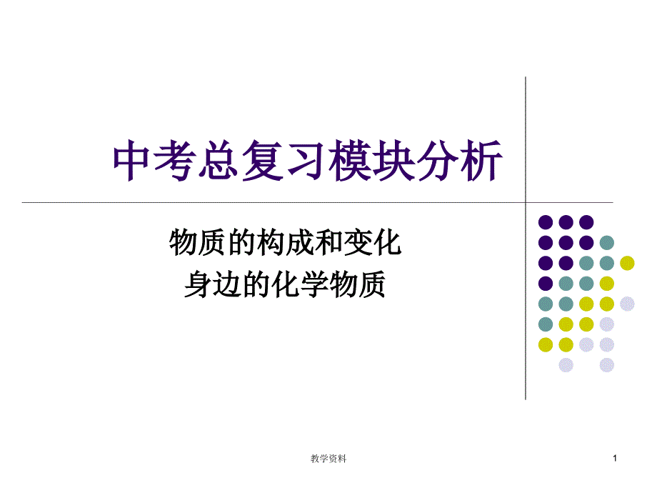 初中化学中考总复习模块分析基础教学_第1页