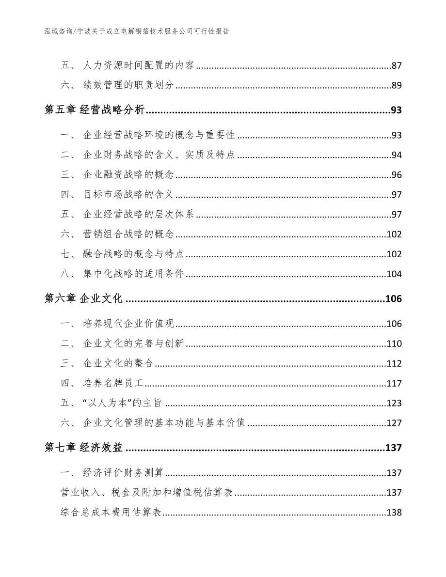 宁波关于成立电解铜箔技术服务公司可行性报告_范文参考_第5页