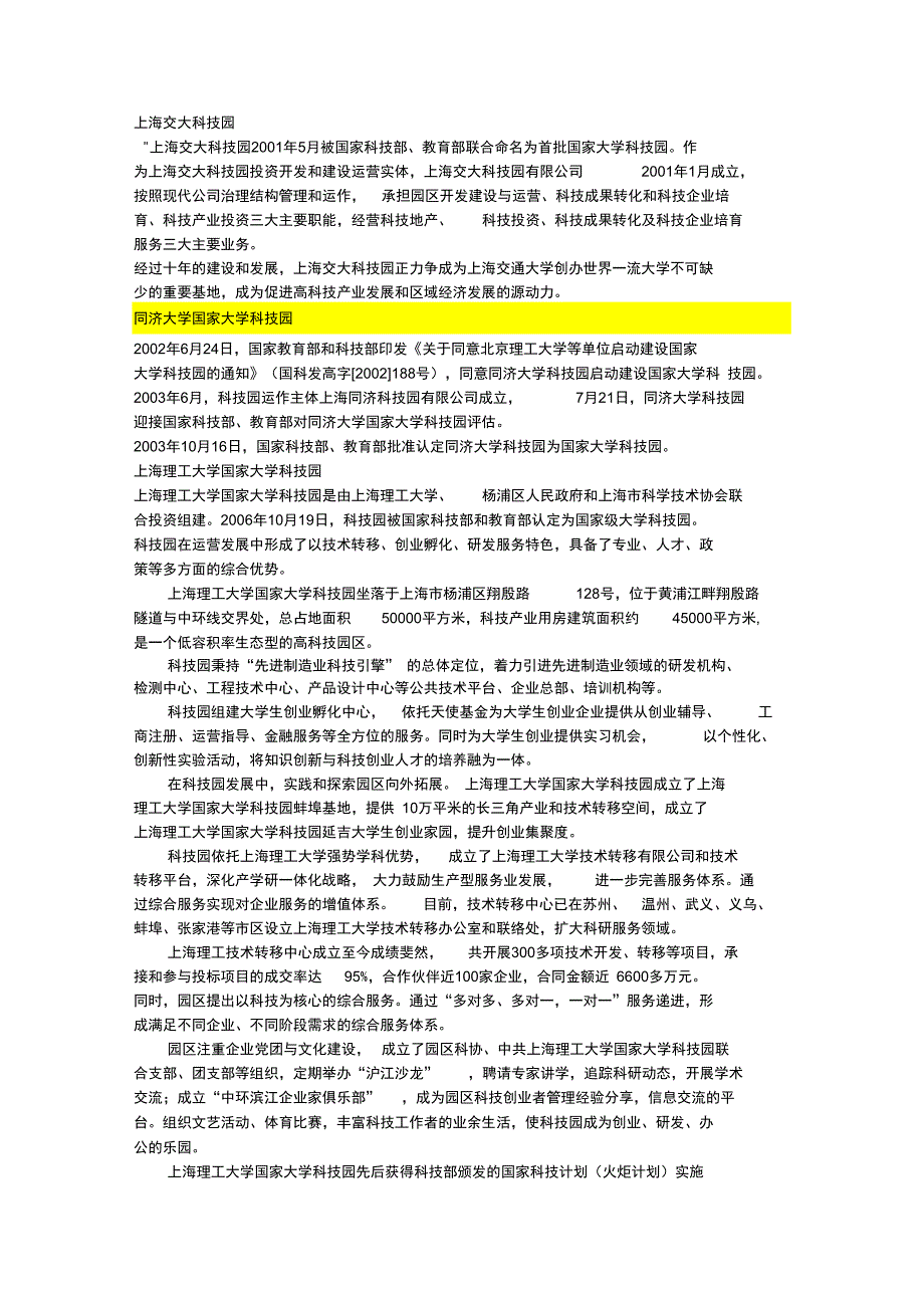 最全的全国大学科技园简介与创业学院简介_第1页