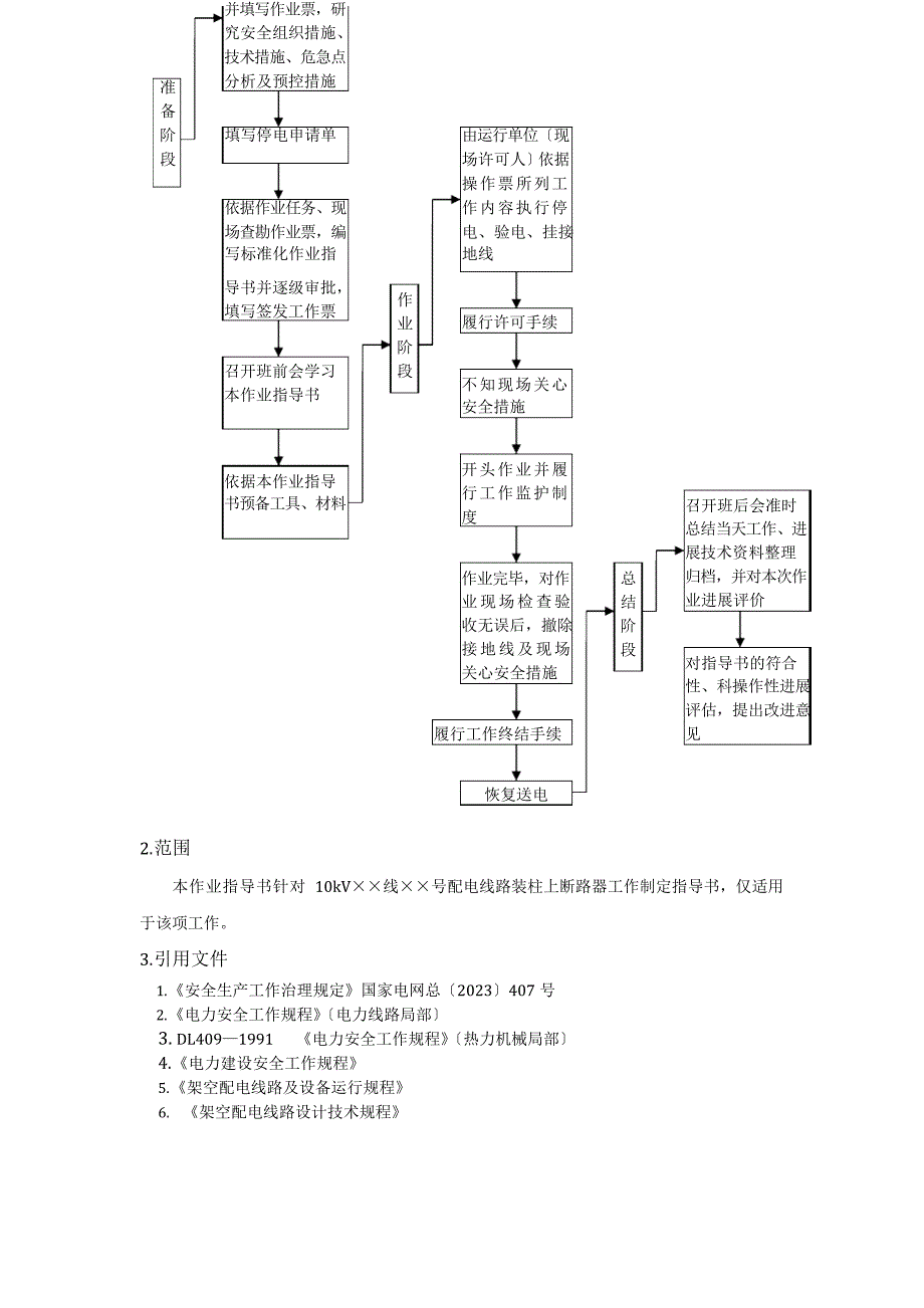 10kV线路配电线路新装更换柱上断路器标准化作业指导书_第2页